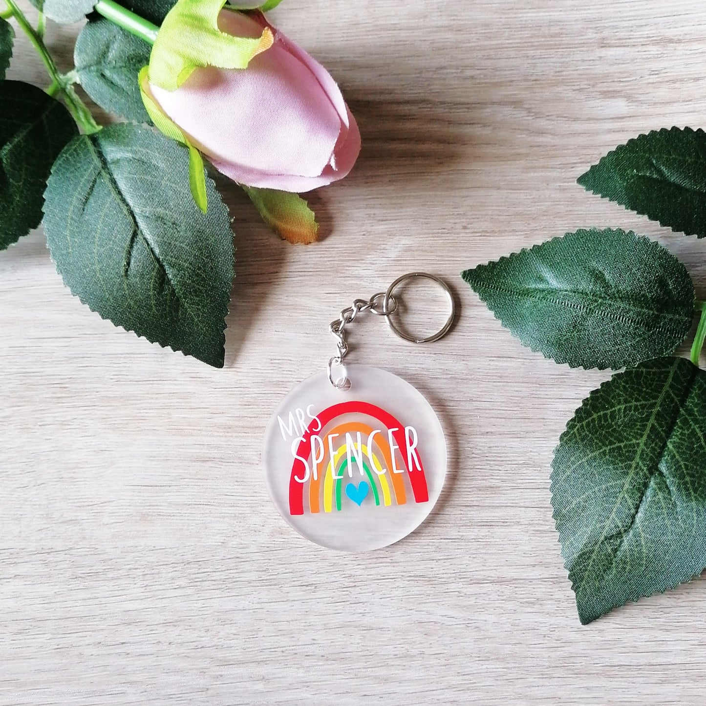 teacher keyring thank you gift end of term gift teacher ta school  apple gift acrylic teacher gift