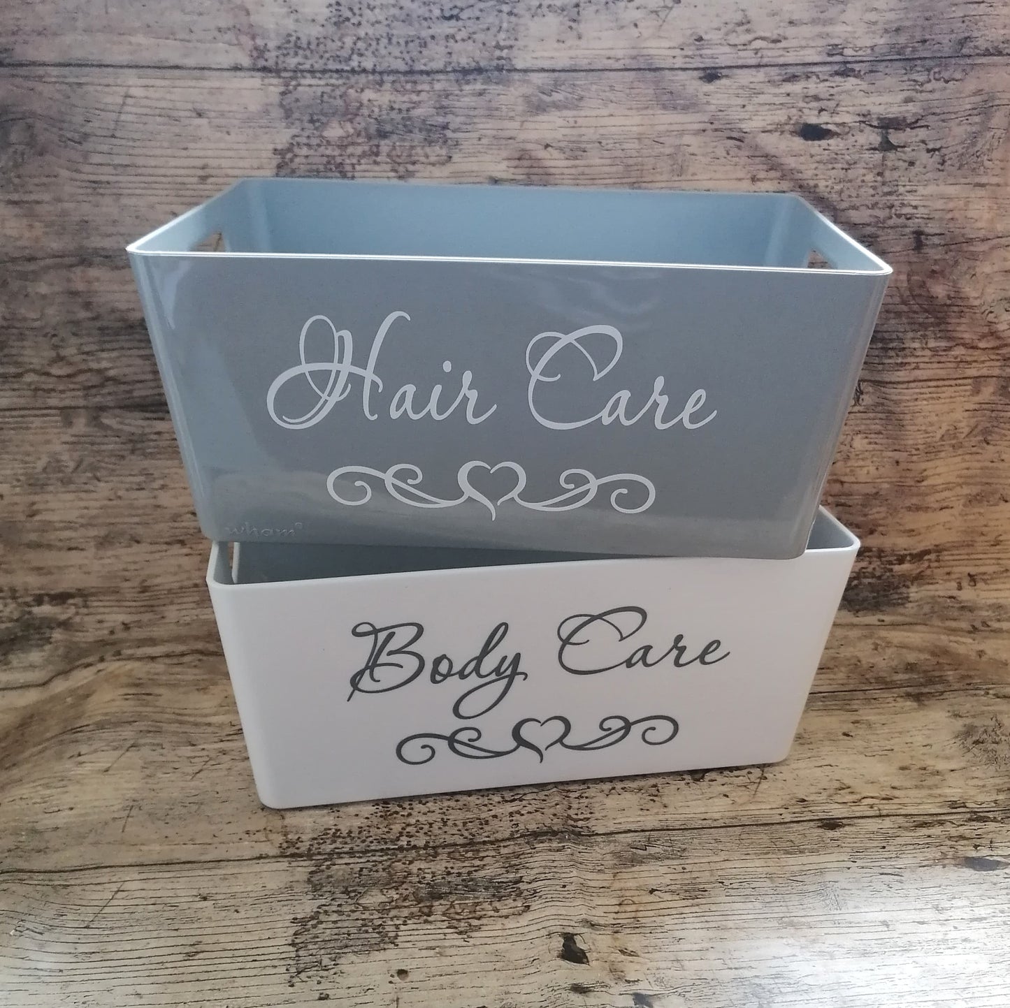 Personalised hair care / body care storage box