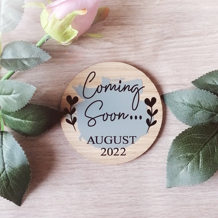 Coming soon! pregnancy announcement -  photo prop disc