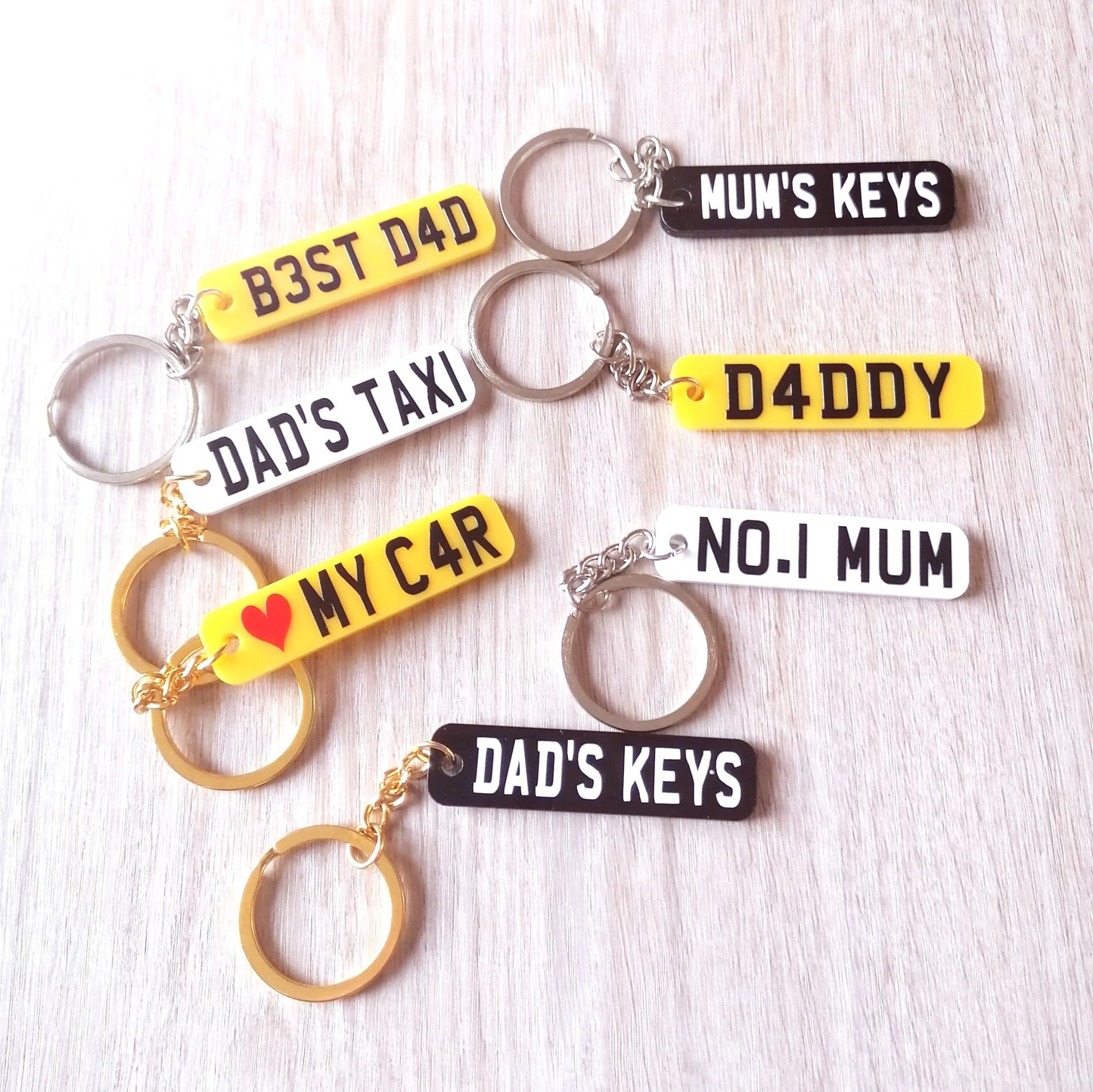 Car reg plate fob keyring - personalised