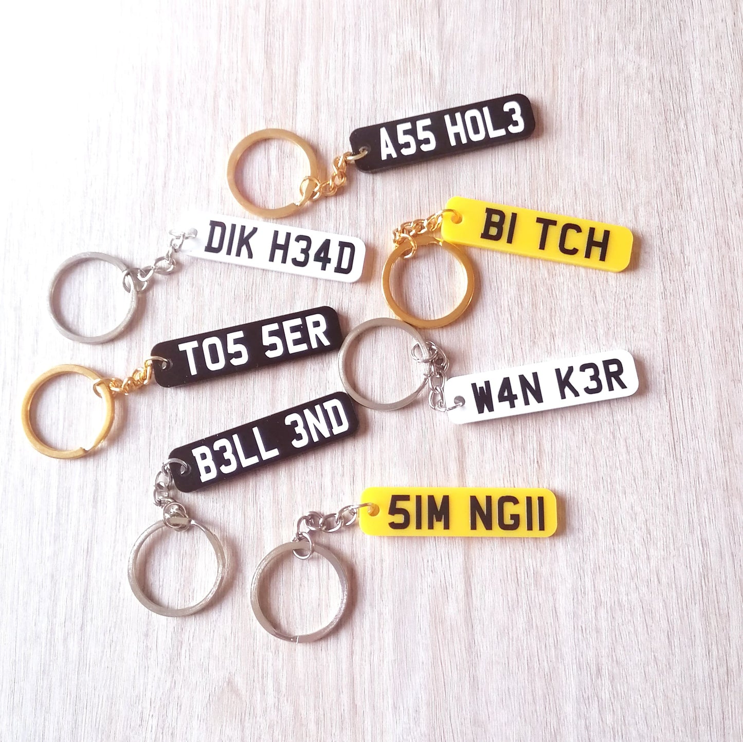 Car reg plate fob keyring - personalised