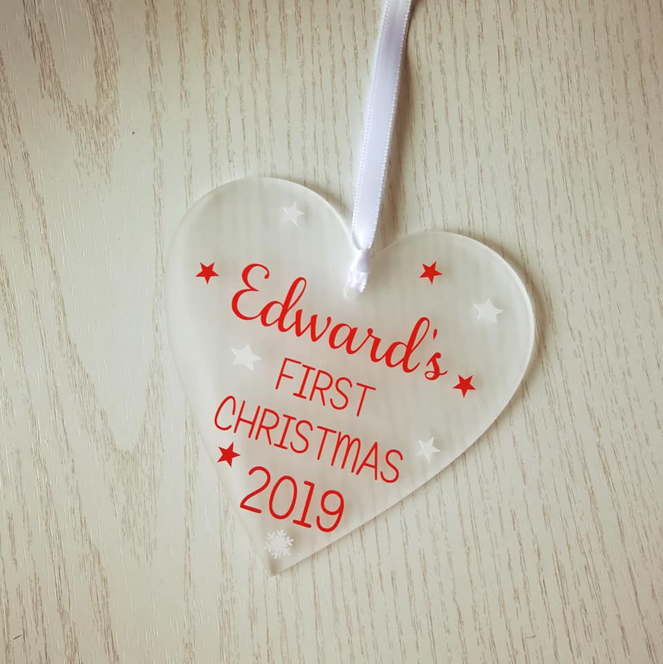 personalised first christmas tree decoration baby first xmas hanging acrylic decoration gift new baby 