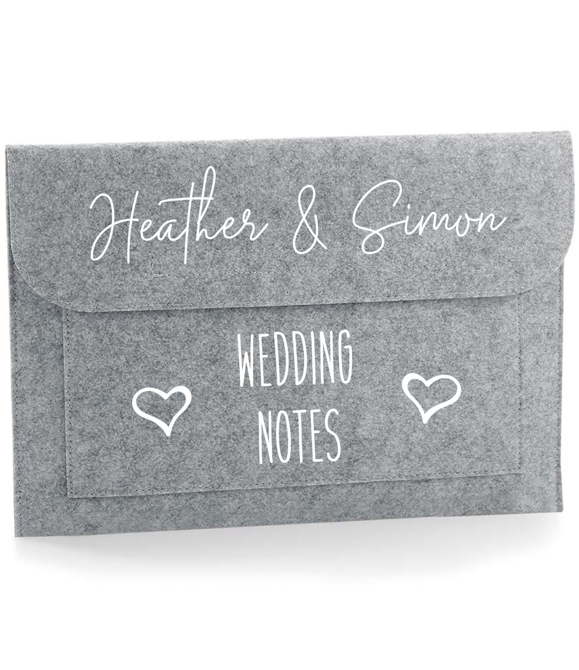 Personalised wedding notes documents folder - design 1