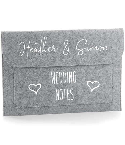 Personalised wedding notes documents folder - design 1