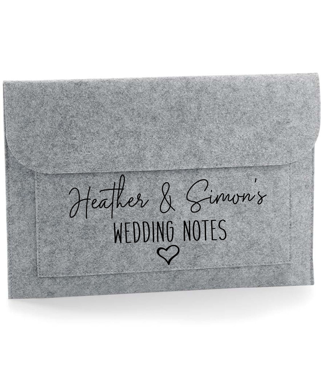 Personalised wedding notes documents folder - design 2