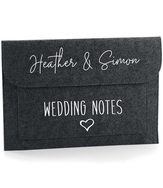 Personalised wedding notes documents folder - design 4