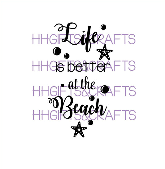 BB18 - LIFE BETTER AT THE BEACH (DESIGN2) - BOTTLE VINYL