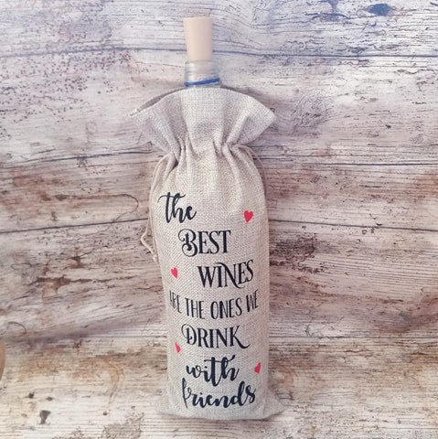 the best wines are the ones we drink with friends wine bottle bag wine bottle gift bag friends gift birthday treat