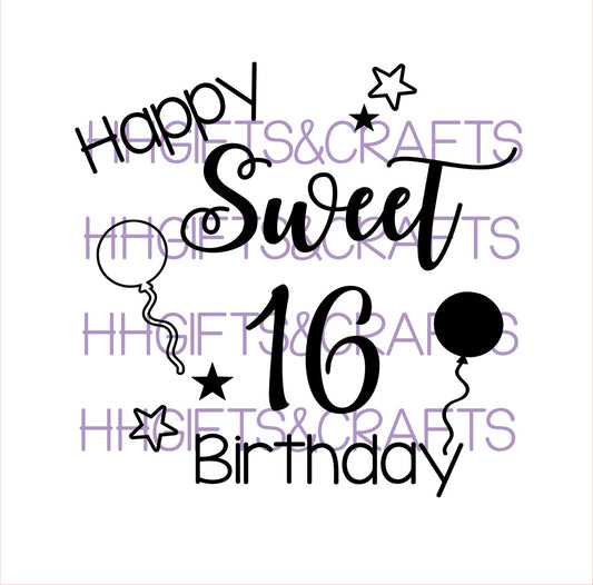 BY013 - HAPPY SWEET 16 BIRTHDAY - FRAME VINYL.