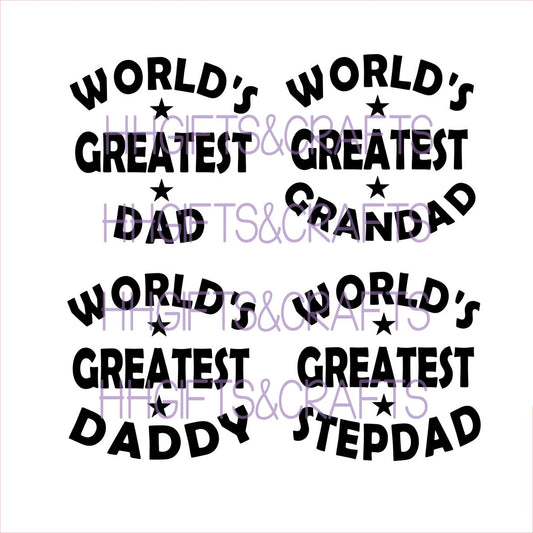 DA 015 - CURVED - WORLDS GREATEST DAD - SMALL VINYL