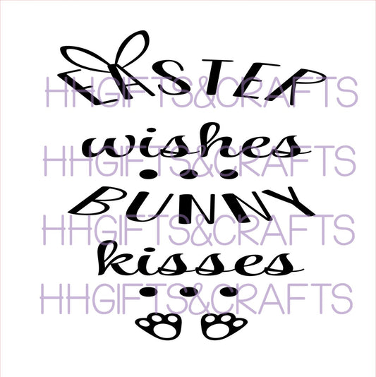 ET08 - EASTER WISHES/BUNNY KISSES - design 1- FRAME VINYL