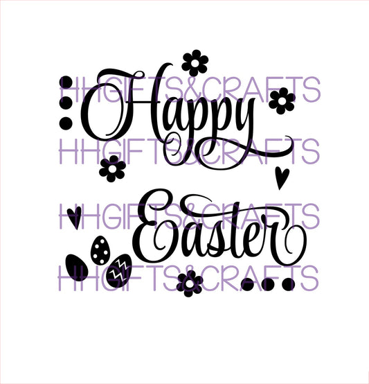 ET18 - HAPPY EASTER (FLOWERS) - FRAME VINYL