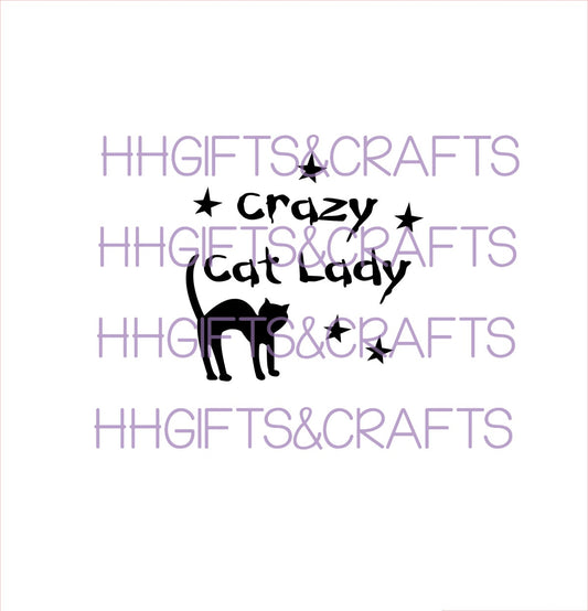 HAL02 - CRAZY CAT LADY (DESIGN 1) - SMALL VINYL