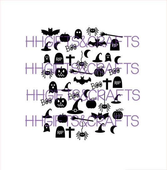 HAL30 - SHEET OF HALLOWEEN SHAPES - SMALL SHAPES