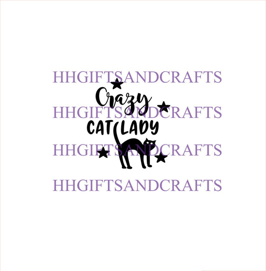 HAL34 - CRAZY CAT LADY (DESIGN 2) - SMALL VINYL