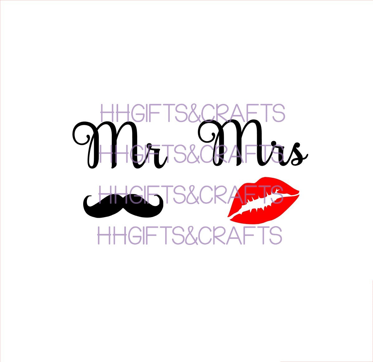 LVS15 - MR MRS LIPS AND MOUSTACHE - SMALL VINYL