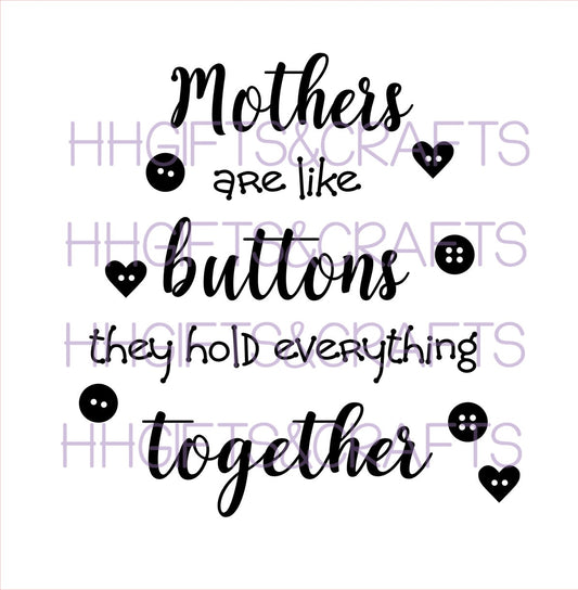 MU07 - MUMS ARE LIKE BUTTONS (DESIGN 2)-  FRAME VINYL