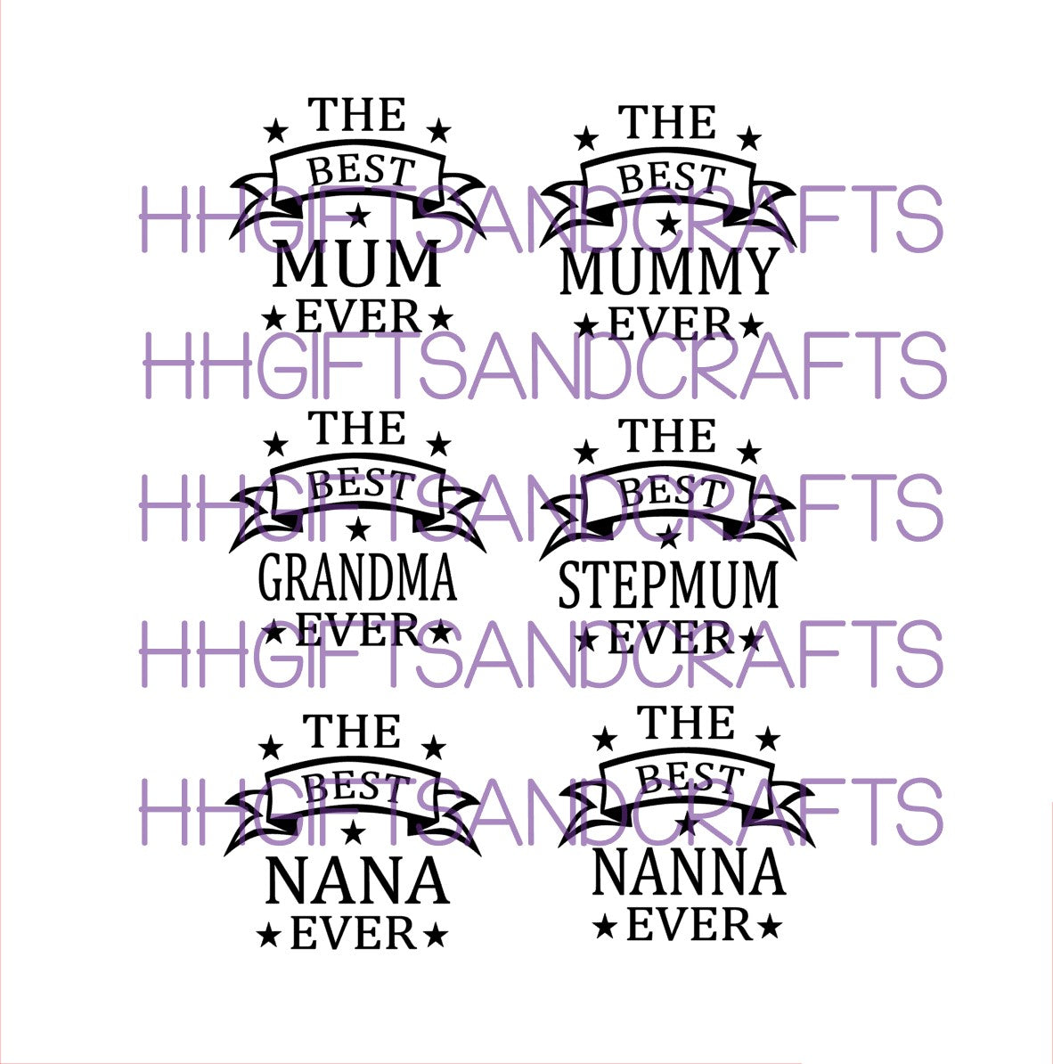 MU034 - BEST MUM EVER (BANNER DESIGN) - SMALL VINYL