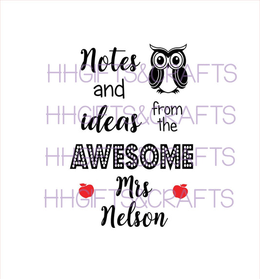 NB01a TEACHER NOTEBOOK VINYL - OWL