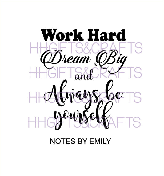 NB25 - NOTEBOOK VINYL - INSPIRATION WORK HARD