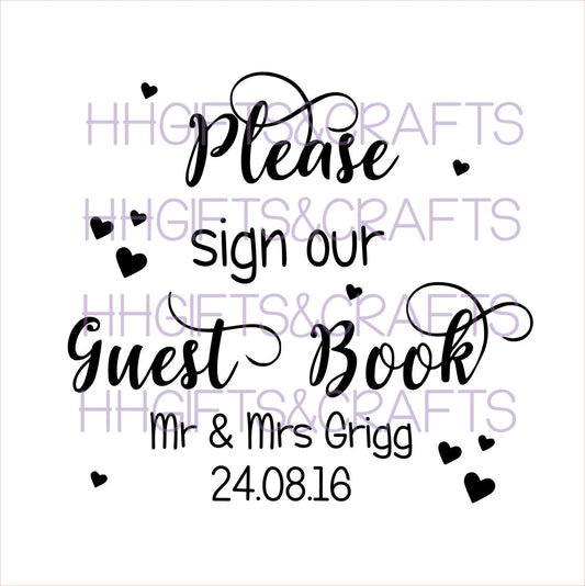 SC14 - SIGN GUEST BOOK - SCRAPBOOK VINYL