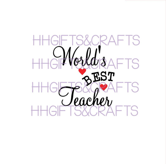 TE13 - WORLDS BEST TEACHER - SMALL VINYL