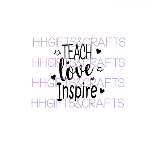 TE14 - TEACH LOVE INSPIRE (DESIGN 1) - SMALL VINYL