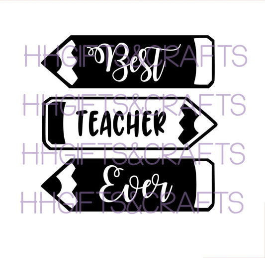 TE38 - BEST TEACHER (PENCILS)- FRAME VINYL