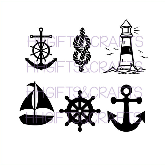 TH06 - Set of 6 - nautical