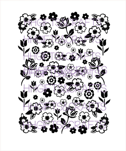 TH14 - Mixed sheet - over 60 flowers