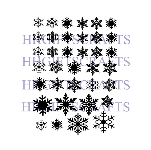 TH15 - Mixed sheet - over 30 snowflakes