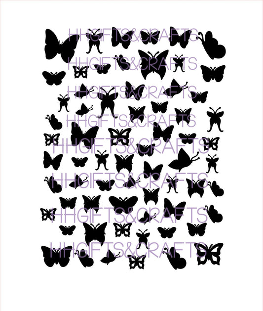 TH16 - Mixed sheet - over 60 BUTTERFLIES