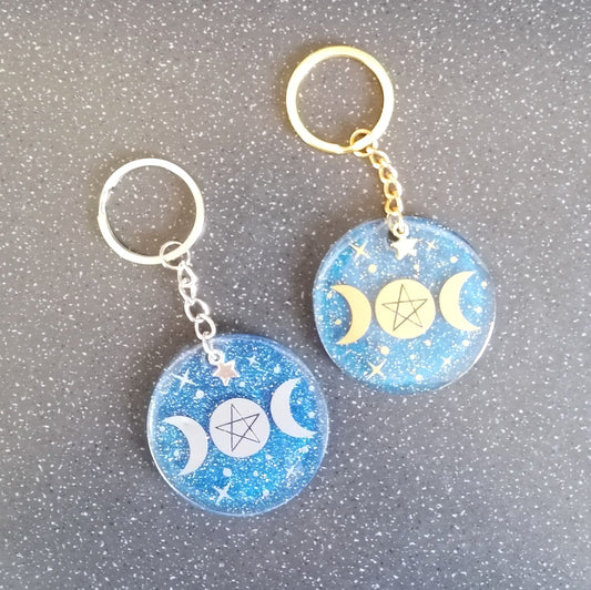 Triple moon keyring