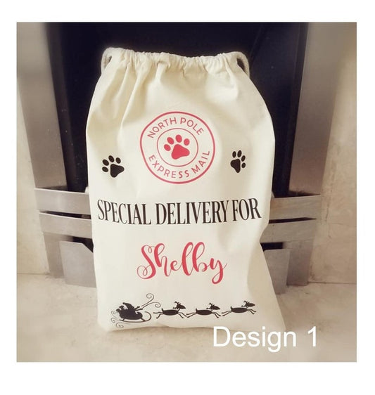 personalised dog sack xmas dog sack christmas pet treat bag pet lover 