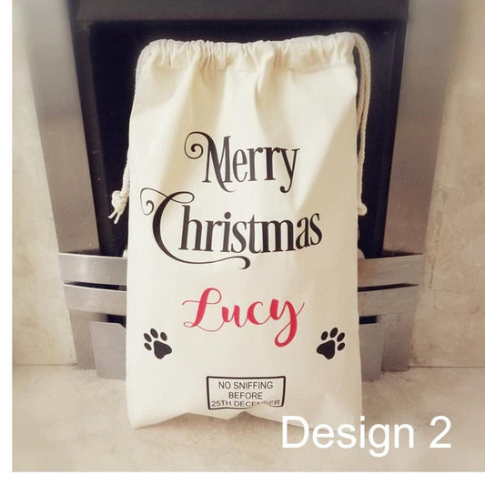 personalised dog sack xmas dog sack christmas pet treat bag pet lover 