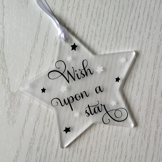 wish upon a star tree decoration christmas decor tree hanging acrylic gift