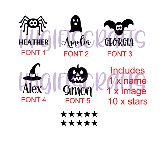 HAL32 - PERSONALISED HALLOWEEN NAME - SMALL VINYLS