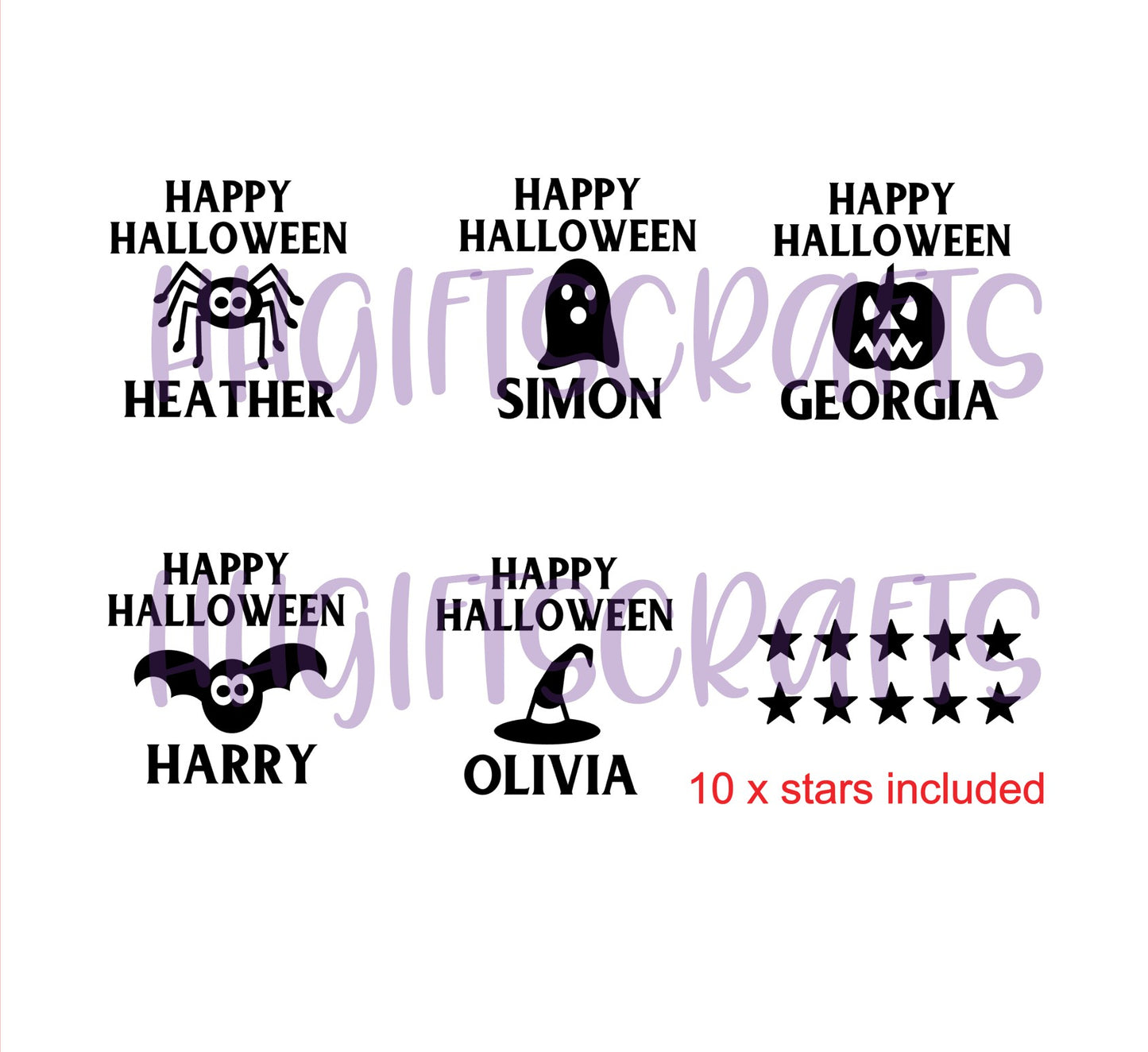 HAL33 -  HAPPY HALLOWEEN PLUS NAME - SMALL VINYLS