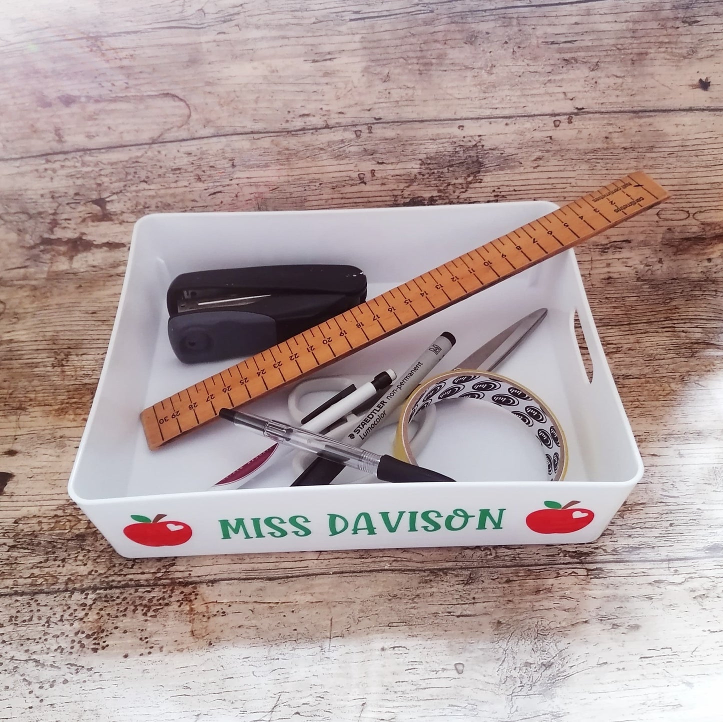 Teacher desk tidy - tray - personalised gift