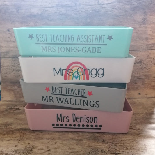 Teacher desk tidy - tray - personalised gift