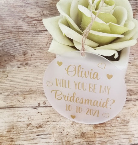 wedding role will you be my bridesmaid gift decor tag keepsake wedding role asking page boy flower girl maid of honour gift